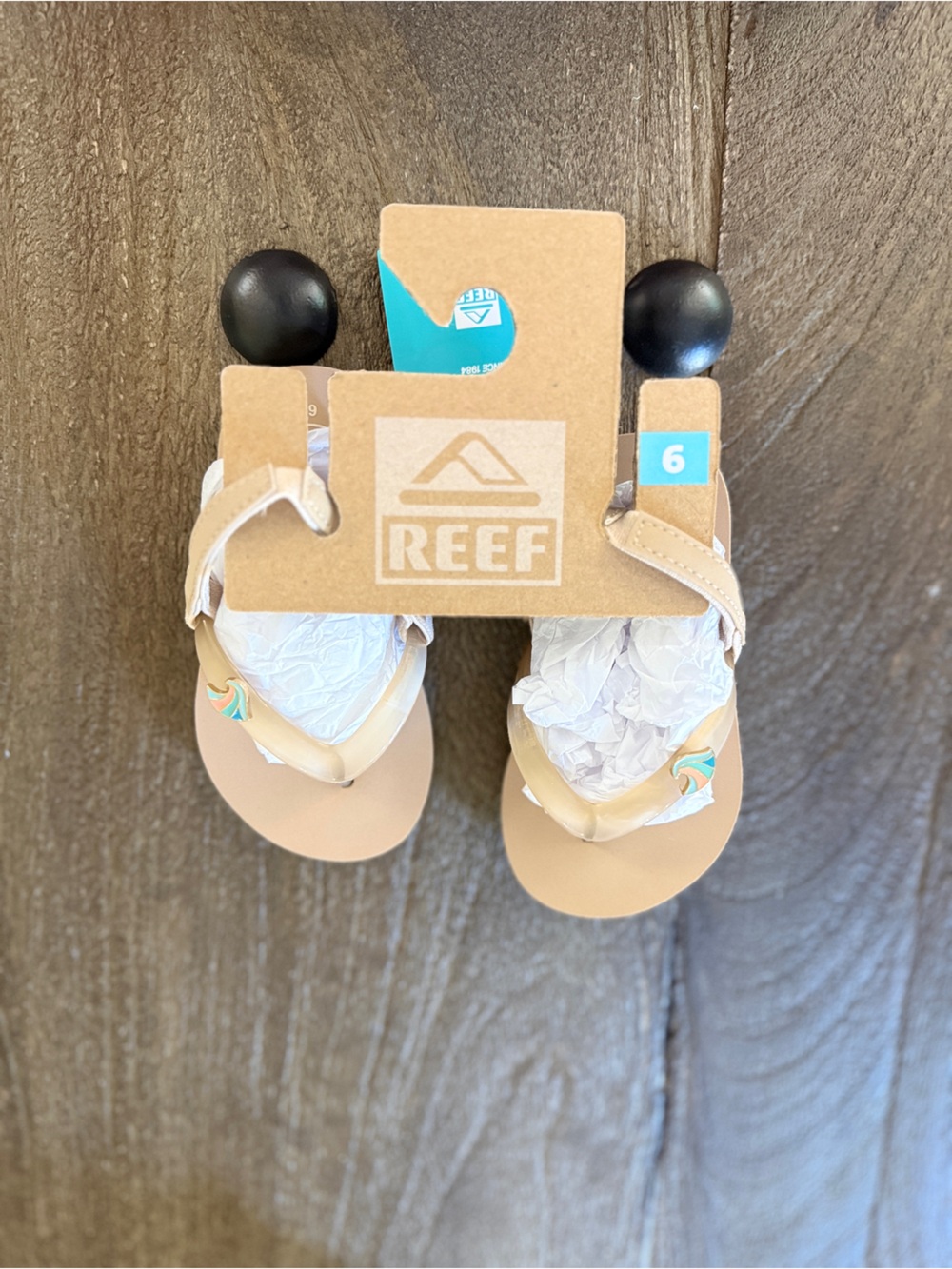NWT Reef Little Charming Toddler Flip Flops Size 6 Tan Beach Sandals Summer Shoe - Picture 7 of 11